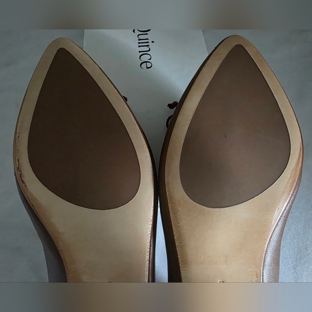 Quince FIRE! NIB! Italian Leather Bow Ballet Flat in Cognac. Sz 9. R2S!! - Picture 14 of 14